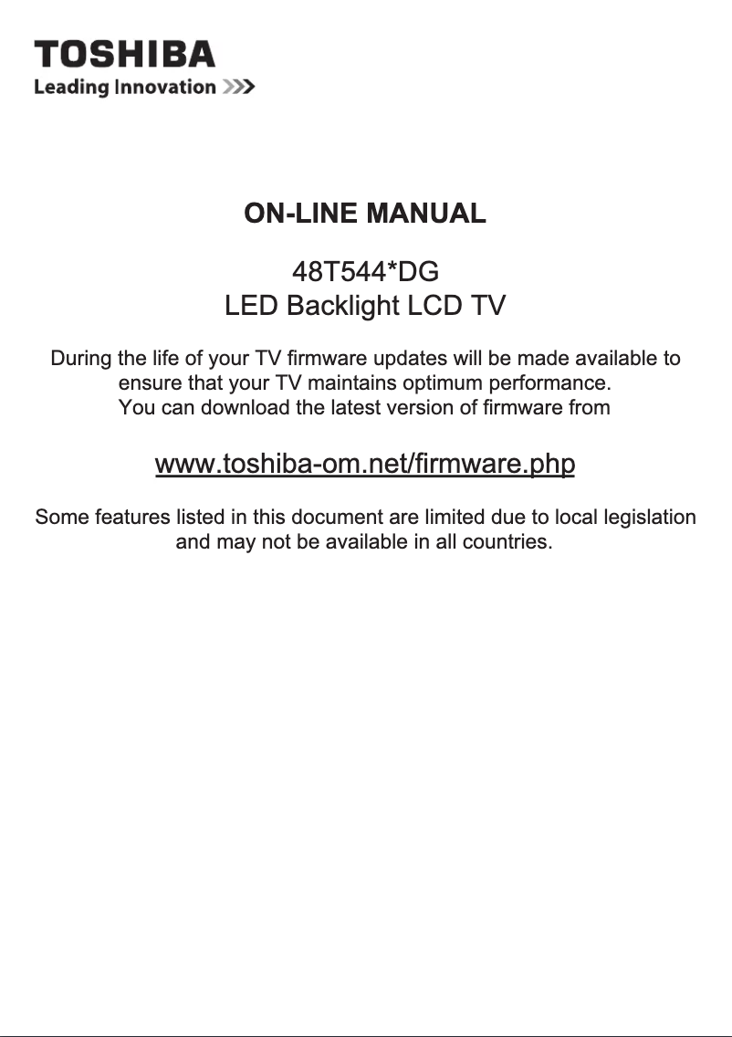 Página 1 del manual Manual de usuario Toshiba 48T5445