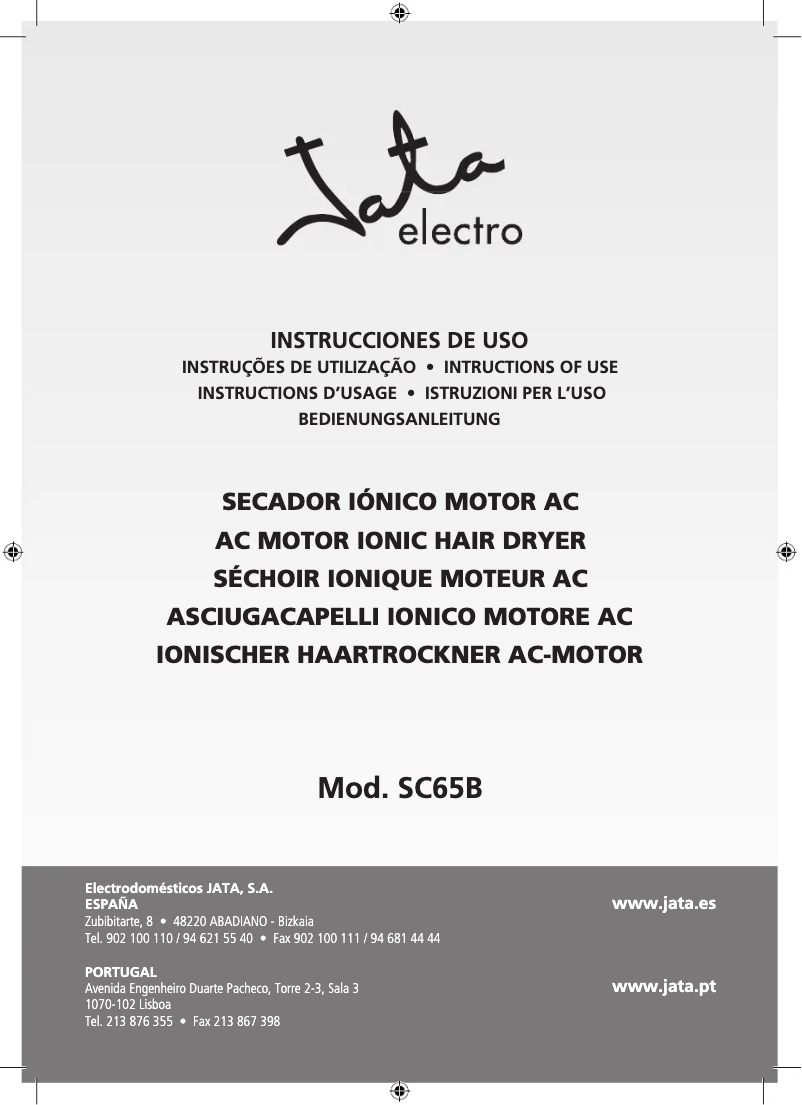 Imagen de la primera página del manual del dispositivo SC65B