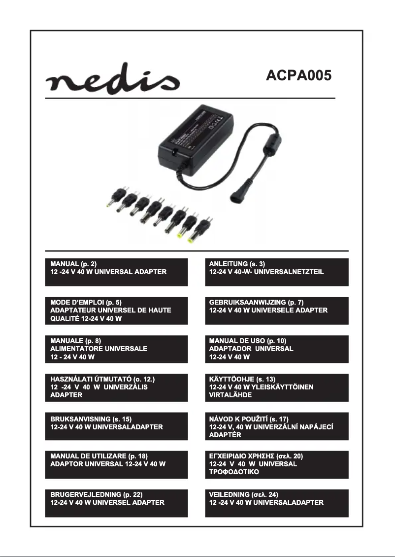 Página 1 del manual Manual de usuario Nedis ACPA005