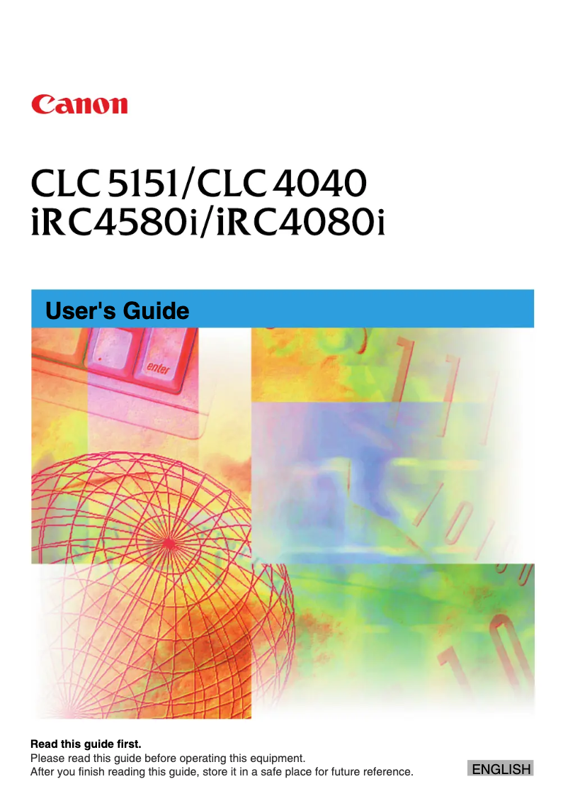 Imagen de la primera página del manual del dispositivo imageRUNNER C4580i
