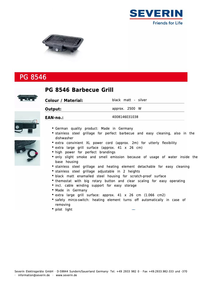 Imagen de la primera página del manual del dispositivo PG 8546