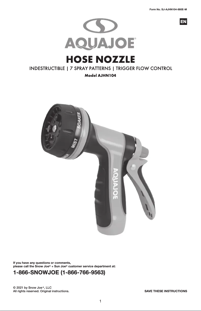 Imagen de la primera página del manual del dispositivo AJHN104