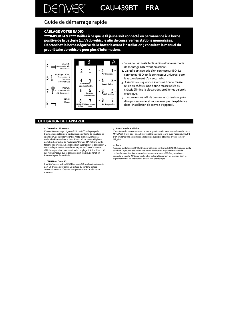 Página nº 1 - Manual de usuario Denver CAU-439BT