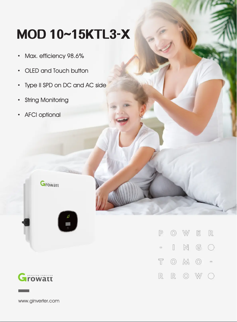 Página 1 del manual Ficha técnica Growatt MOD 13KTL3-X