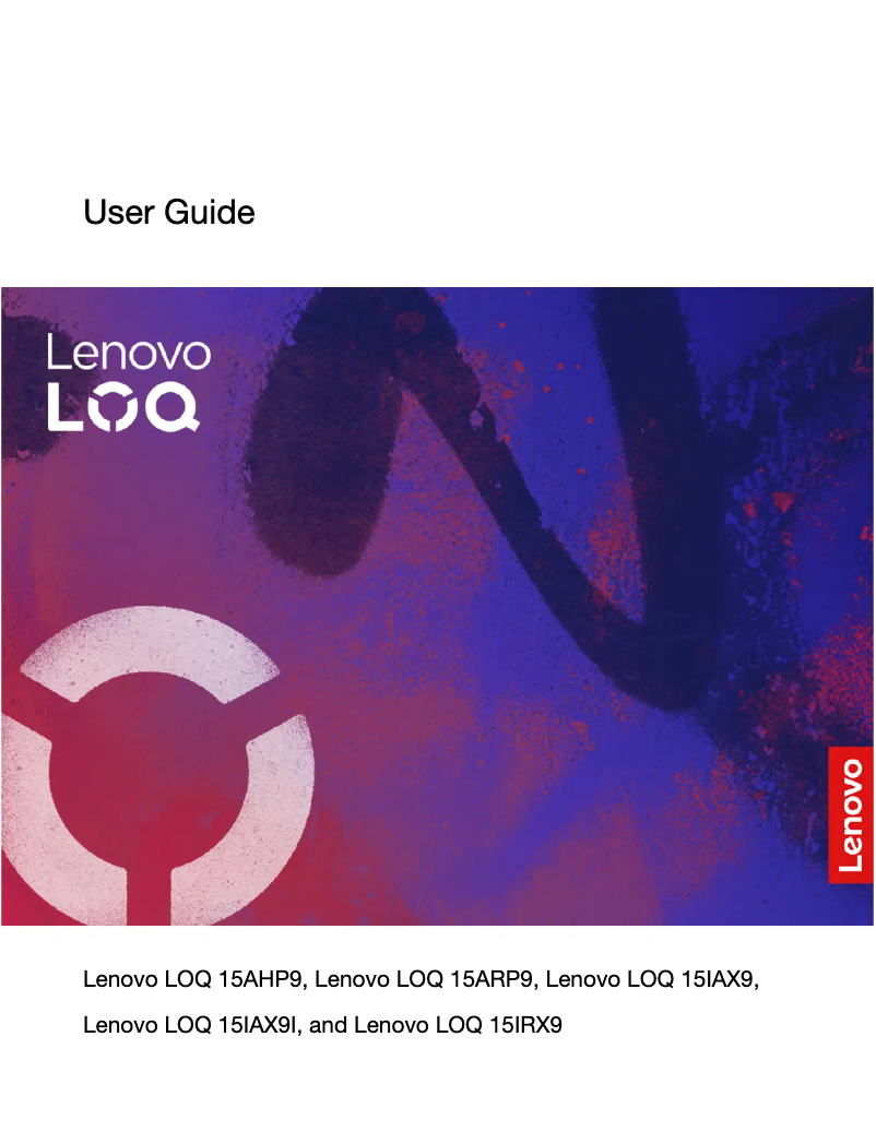 Página nº 1 - Manual de usuario Lenovo LOQ 15IAX9I
