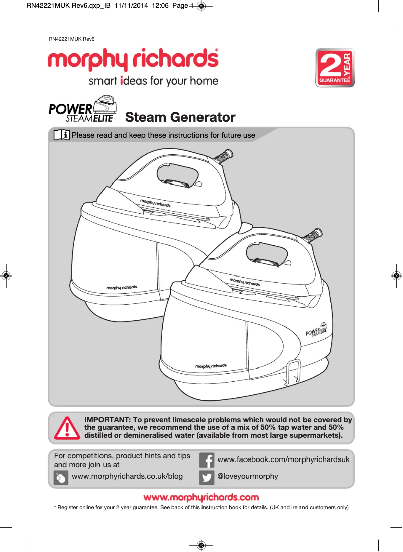 Imagen de la primera página del manual del dispositivo Power Steam 330017