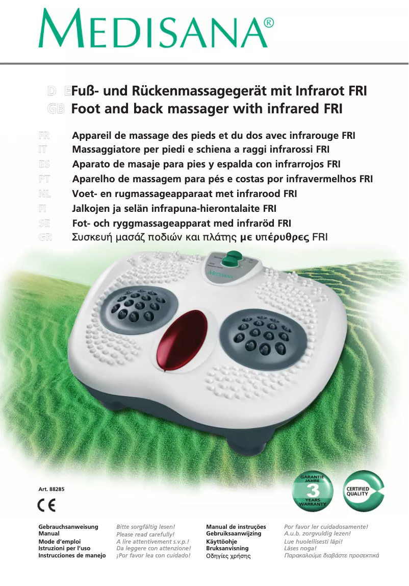 Imagen de la primera página del manual del dispositivo FRI