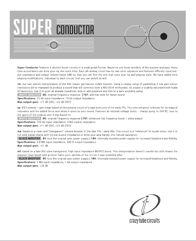 Imagen de la primera página del manual del dispositivo Super Conductor