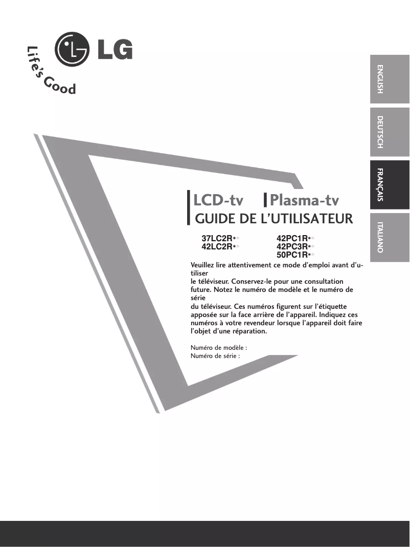 Imagen de la primera página del manual del dispositivo 47LB2RF