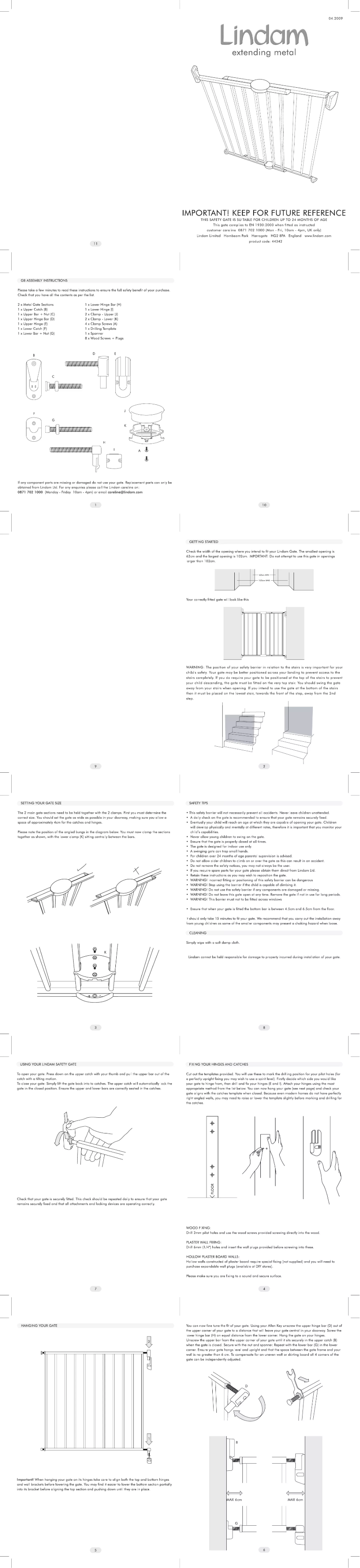 Página 1 del manual Manual de usuario Lindam Extending Metal LD104