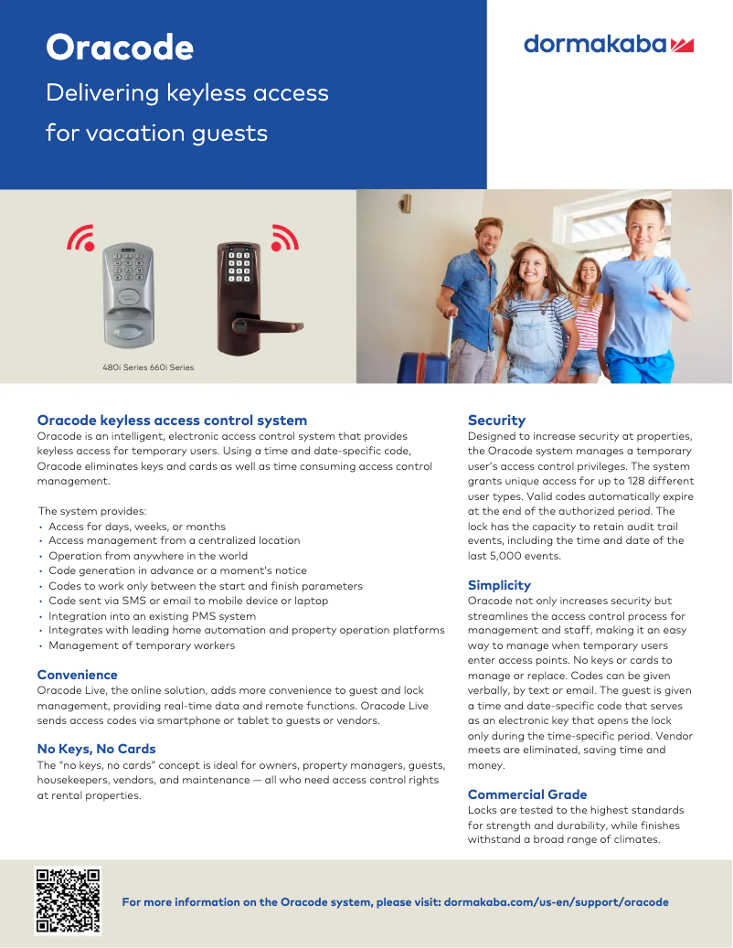 Página 1 del manual Ficha técnica Dormakaba Oracode