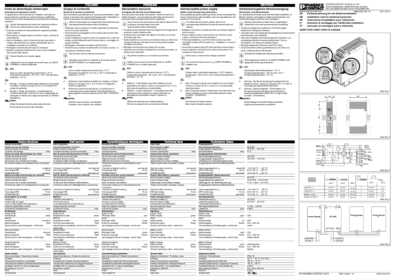 Imagen de la primera página del manual del dispositivo QUINT-UPS/ 24DC/ 24DC/10
