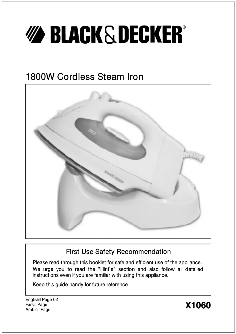 Página nº 1 - Manual de usuario Black & Decker X1060