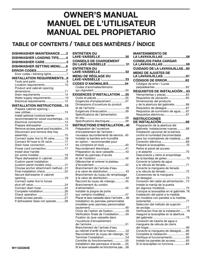 Imagen de la primera página del manual del dispositivo KDTM604KBS