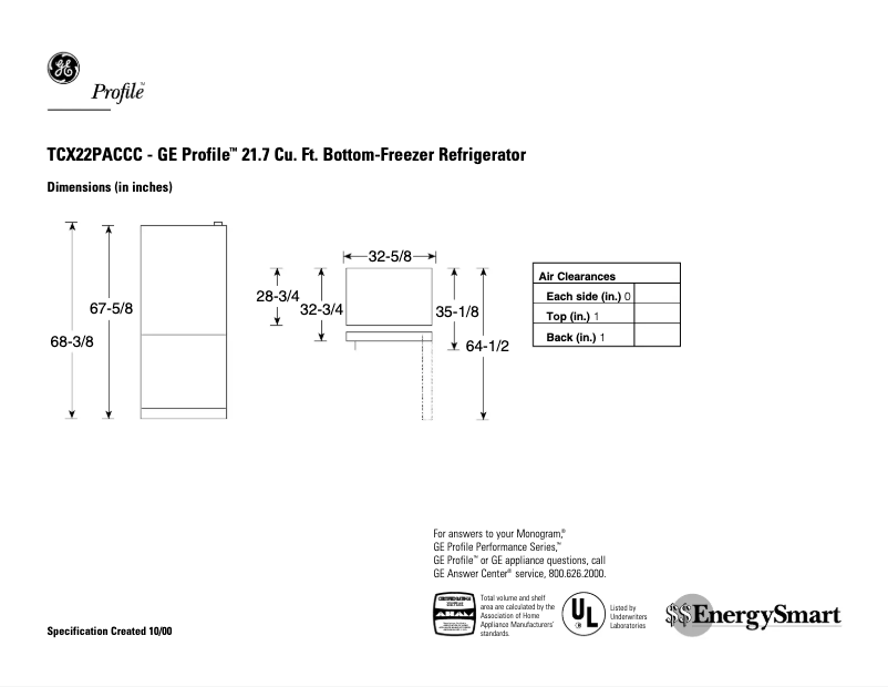 Imagen de la primera página del manual del dispositivo Profile TCX22PACCC