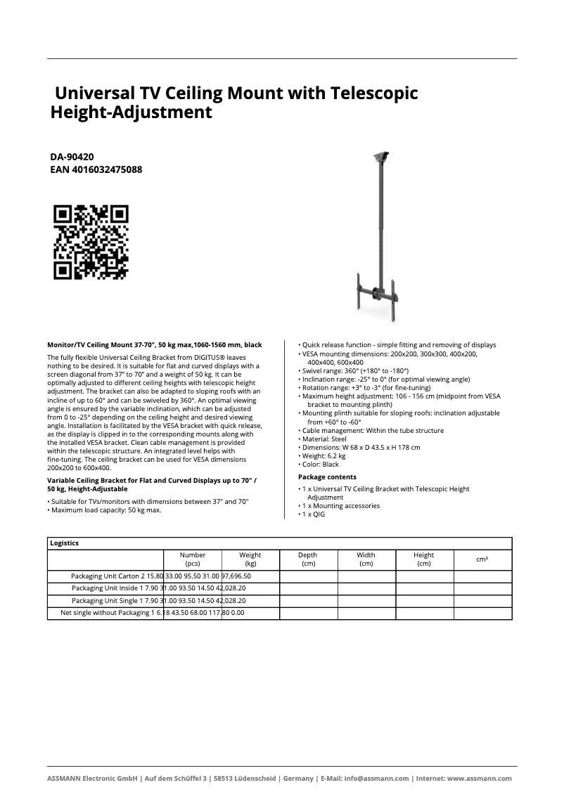 Página 1 del manual Ficha técnica Digitus DA-90420