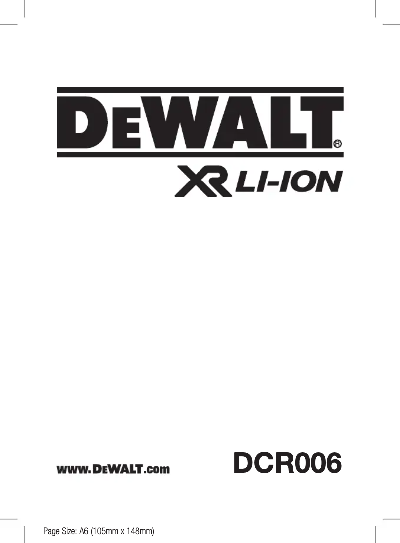 Página 1 del manual Manual de usuario DeWalt DCR006
