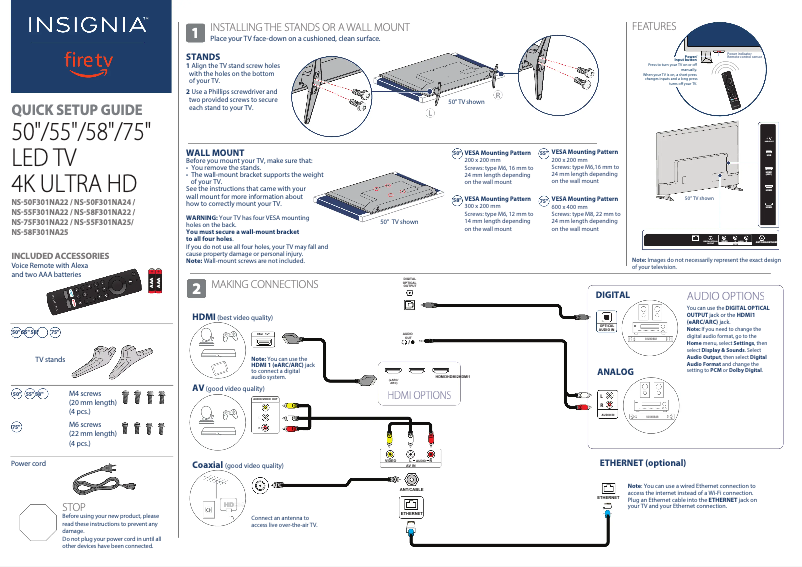 Imagen de la primera página del manual del dispositivo NS-58F301NA22