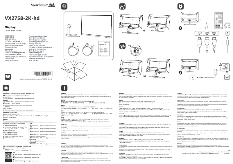 Página 1 del manual Guía de inicio rápido Viewsonic VX2758-2K-HD