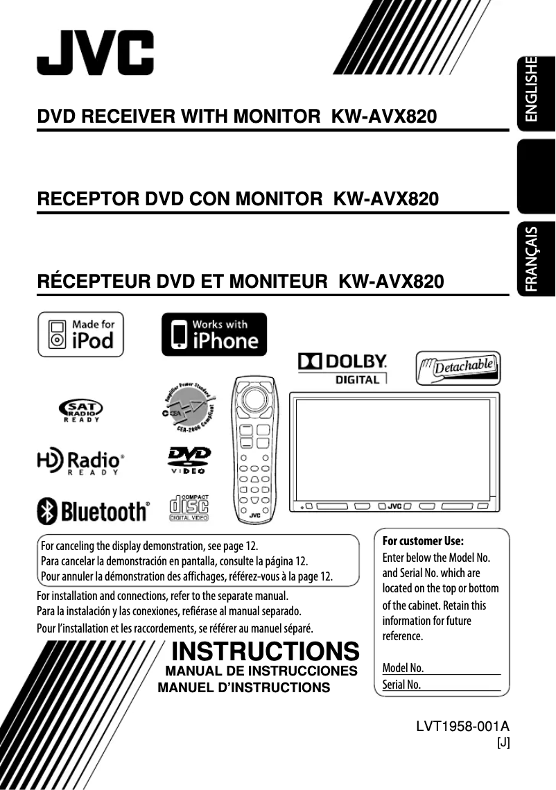 Imagen de la primera página del manual del dispositivo KW-AVX820EE