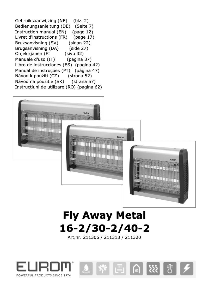 Imagen de la primera página del manual del dispositivo Fly Away Metal 16-2