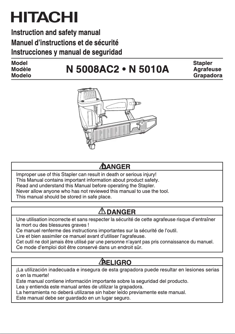 Página 1 del manual Manual de usuario HiKOKI N5008AC2