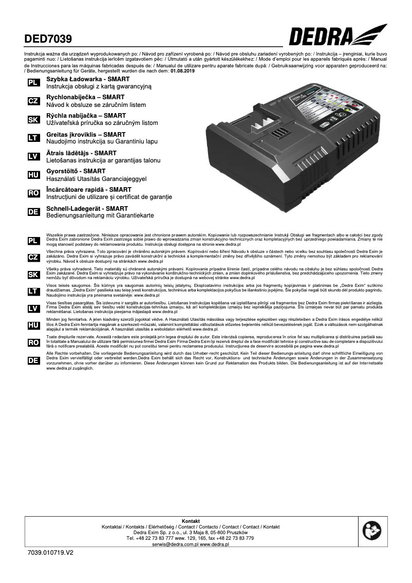 Página 1 del manual Manual de usuario DEDRA DED7039