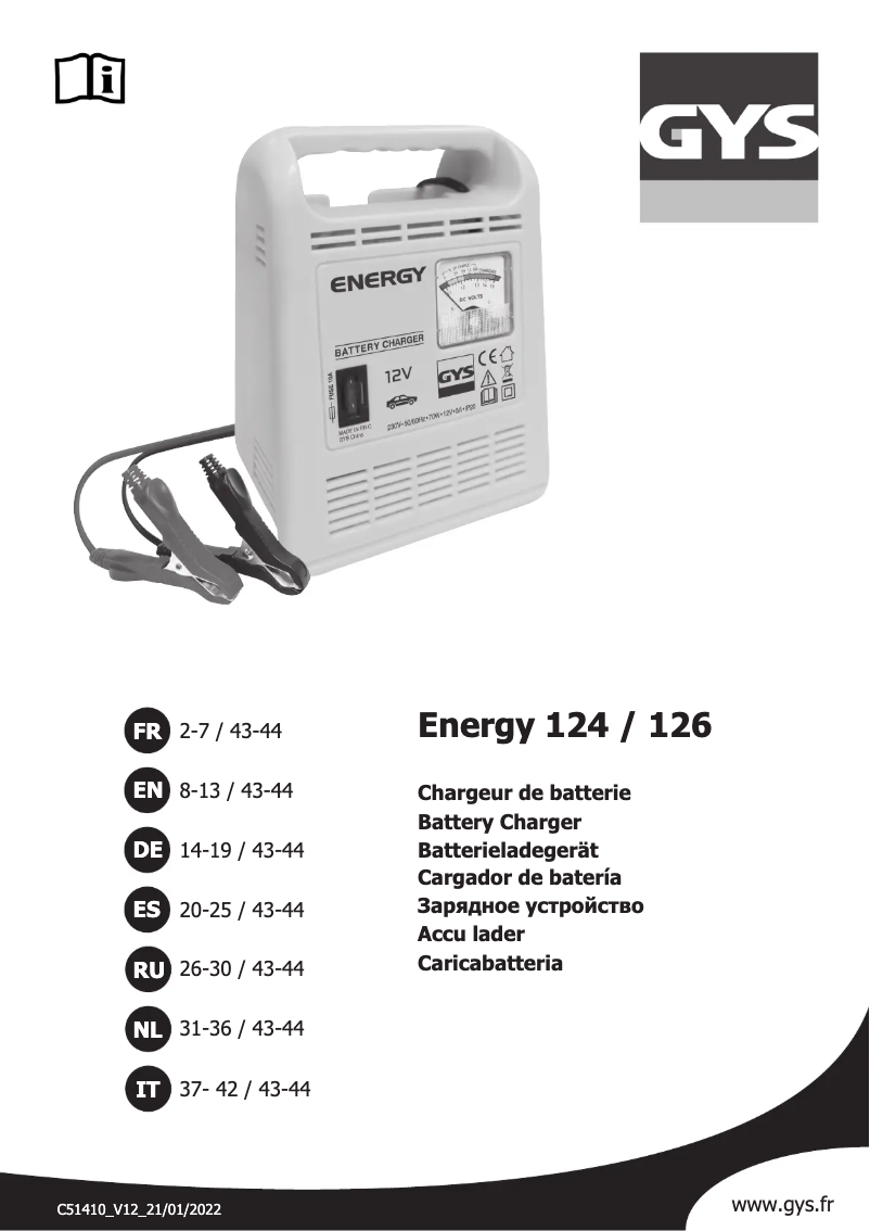 Imagen de la primera página del manual del dispositivo Energy 124