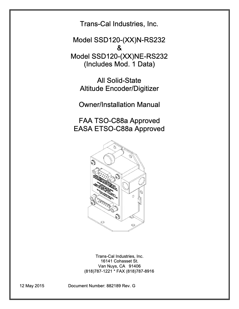 Imagen de la primera página del manual del dispositivo SSD120-30N-RS232
