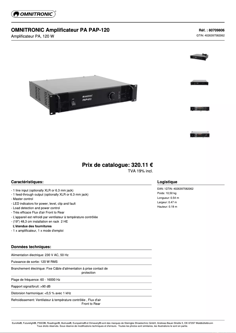 Página nº 1 - Ficha técnica Omnitronic PAP-120