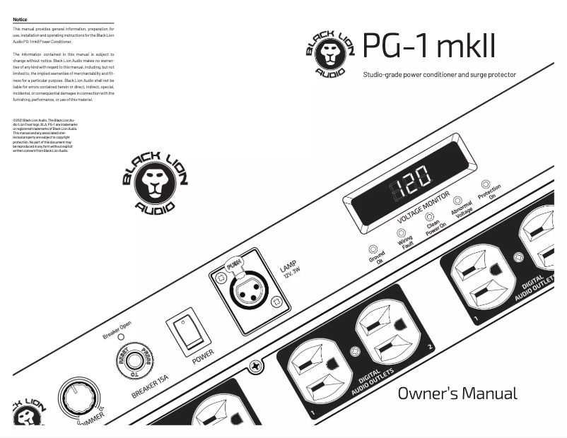 Página nº 1 - Manual de usuario Black Lion Audio PG-1 mkII