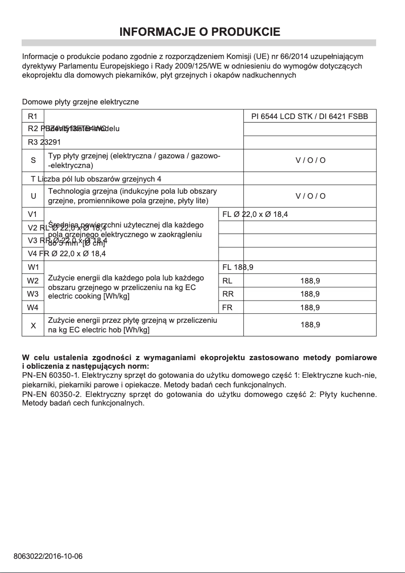 Página nº 1 - Manual de usuario Amica PI6544LCDSTK