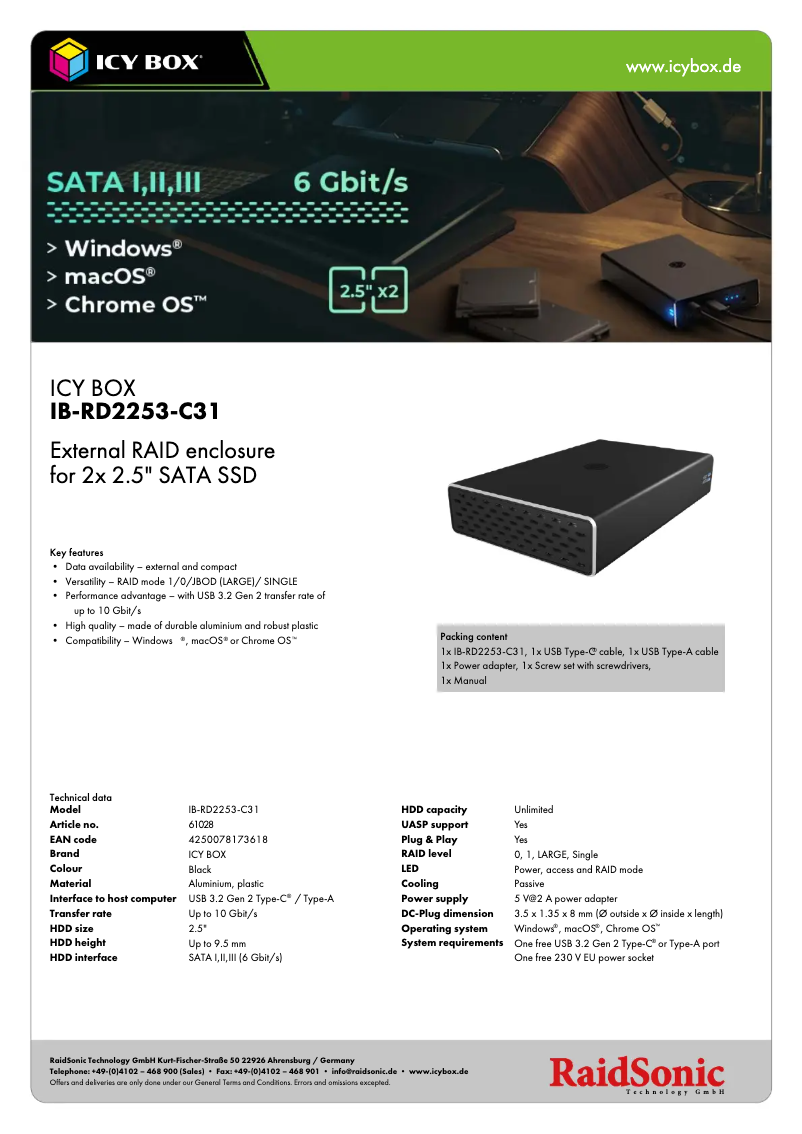 Imagen de la primera página del manual del dispositivo IB-RD2253-C31