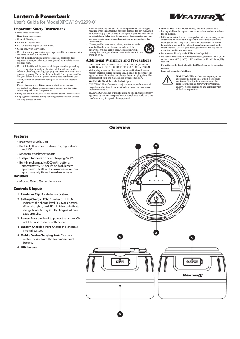 Página nº 1 - Manual de usuario Weather X XPCW19