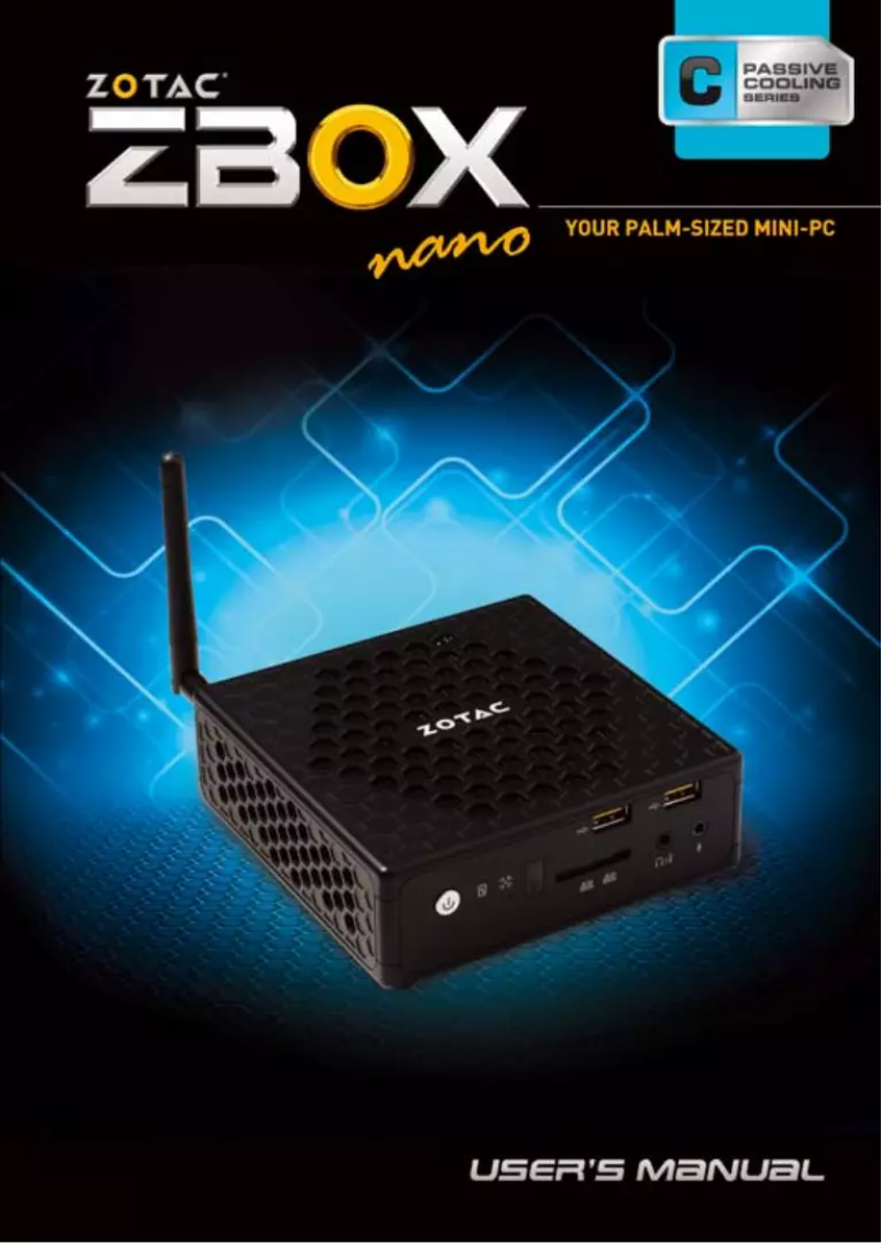 Imagen de la primera página del manual del dispositivo ZBOX-CI320NANO-U-W2