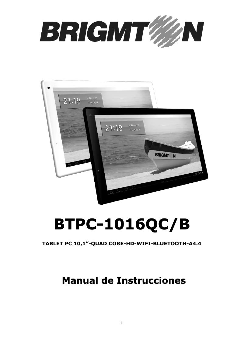Imagen de la primera página del manual del dispositivo BTPC-1016QC