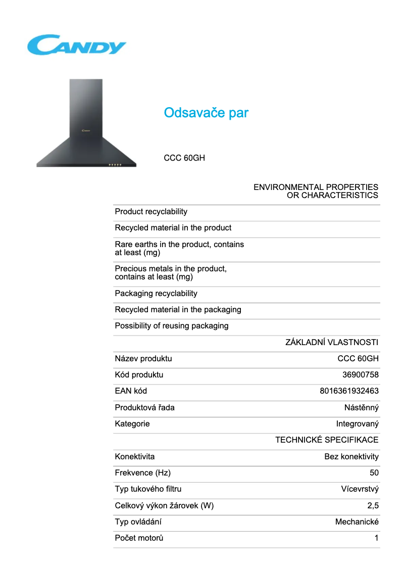 Imagen de la primera página del manual del dispositivo CCC 60GH