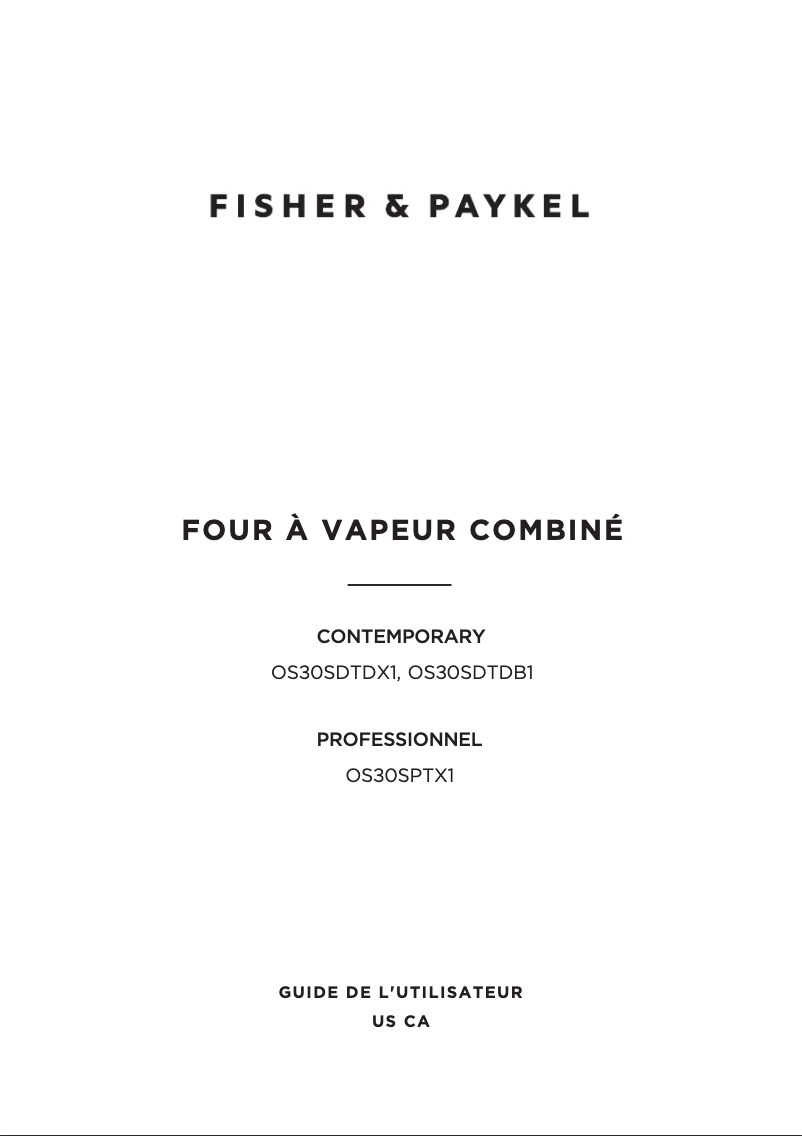 Página 1 del manual Manual de usuario Fisher & Paykel OS30SDTDX1