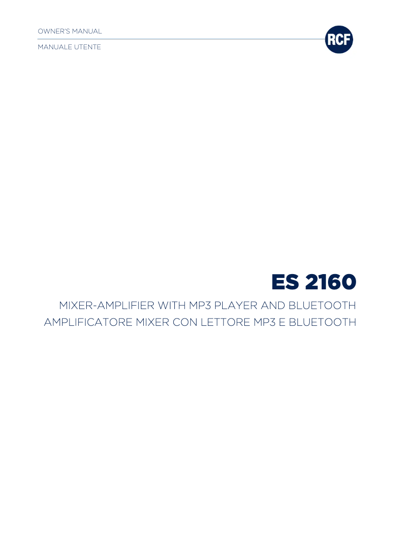 Página 1 del manual Manual de usuario RCF ES 2160