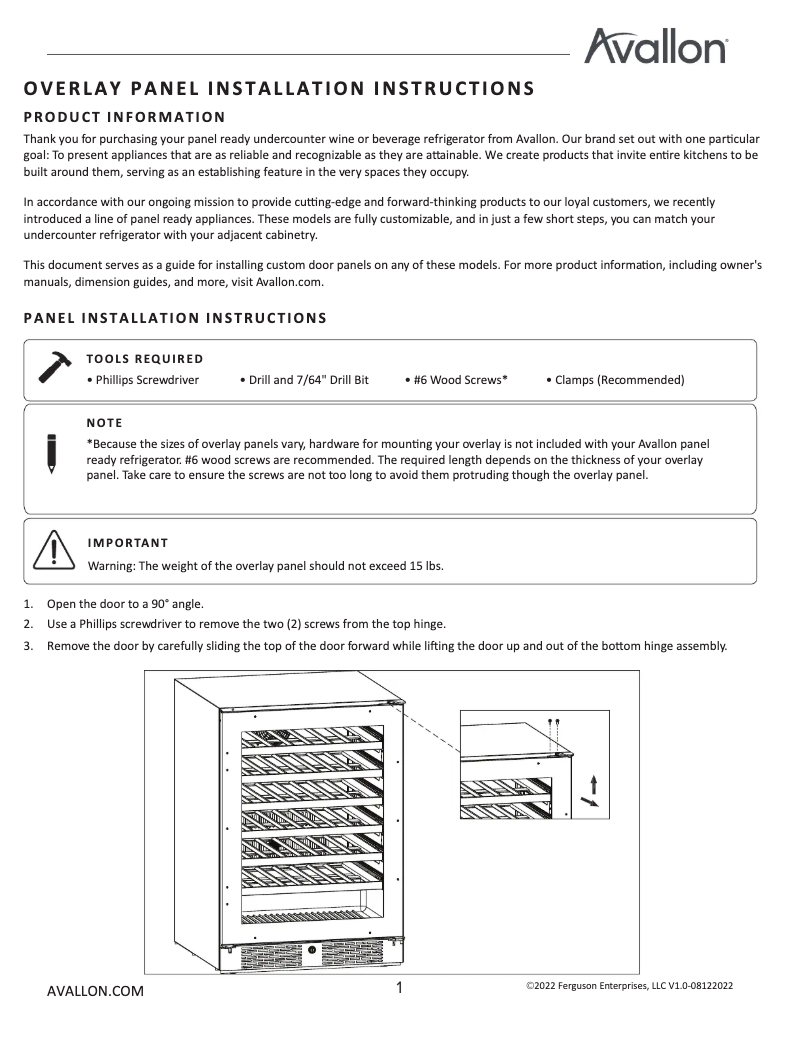 Imagen de la primera página del manual del dispositivo AWC242DZRH
