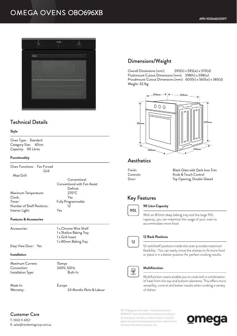Imagen de la primera página del manual del dispositivo OBO694XB