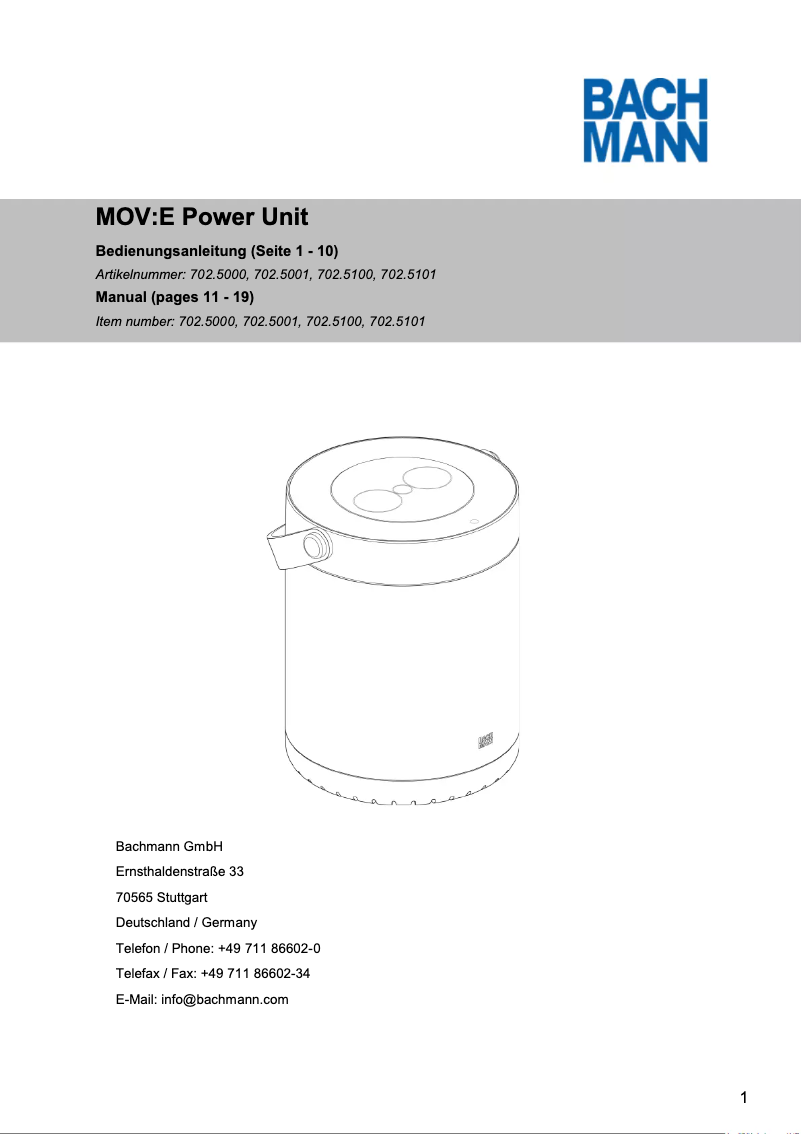 Imagen de la primera página del manual del dispositivo MOV:E