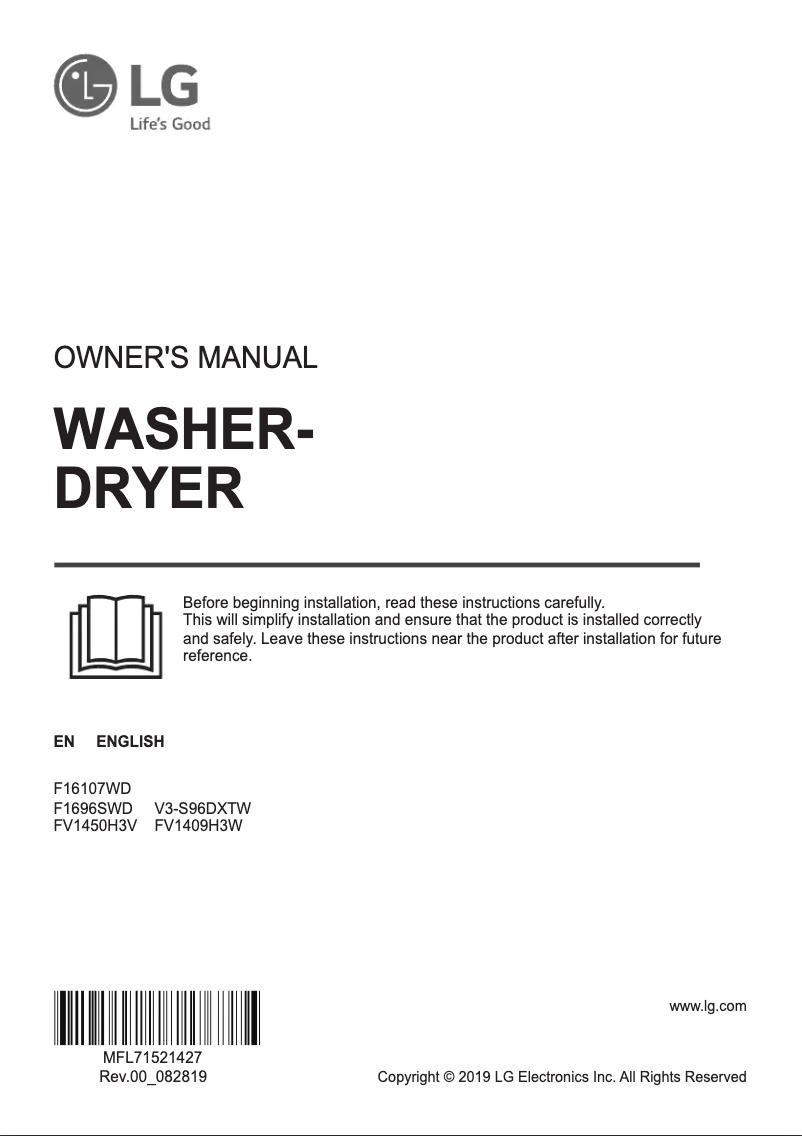 Imagen de la primera página del manual del dispositivo FV1409H3W