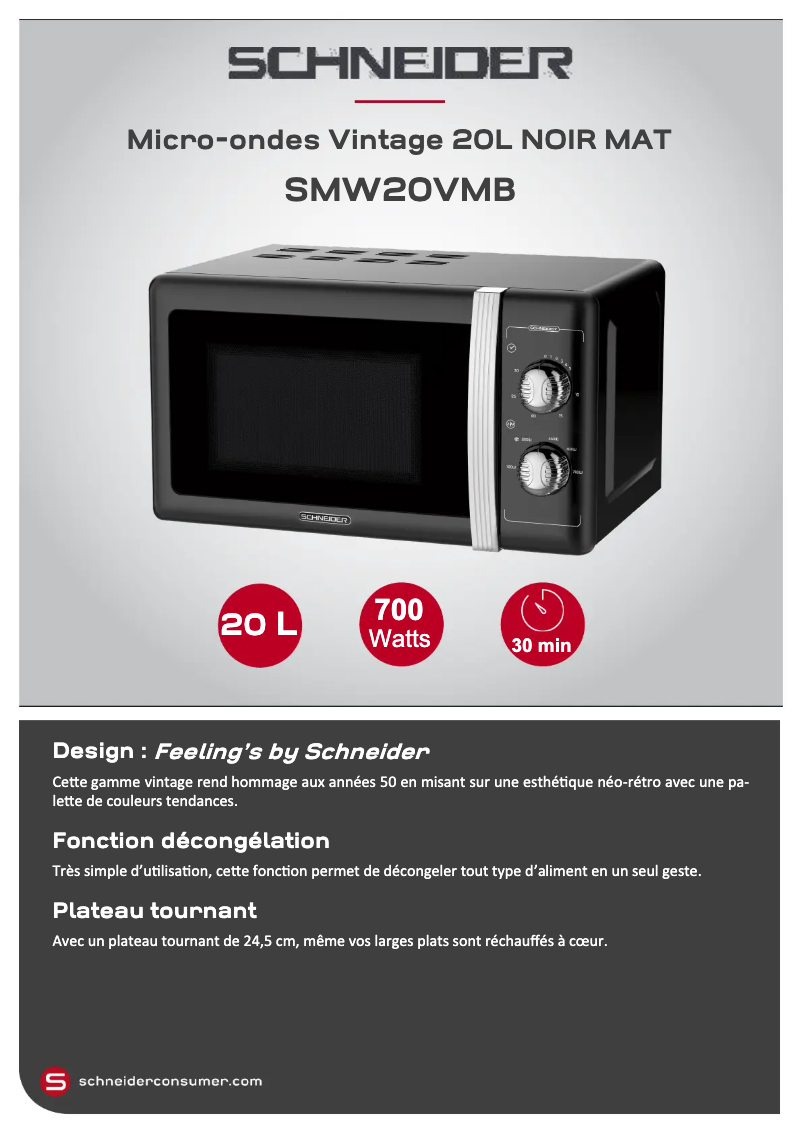 Página 1 del manual Ficha técnica Schneider SMW20VMB