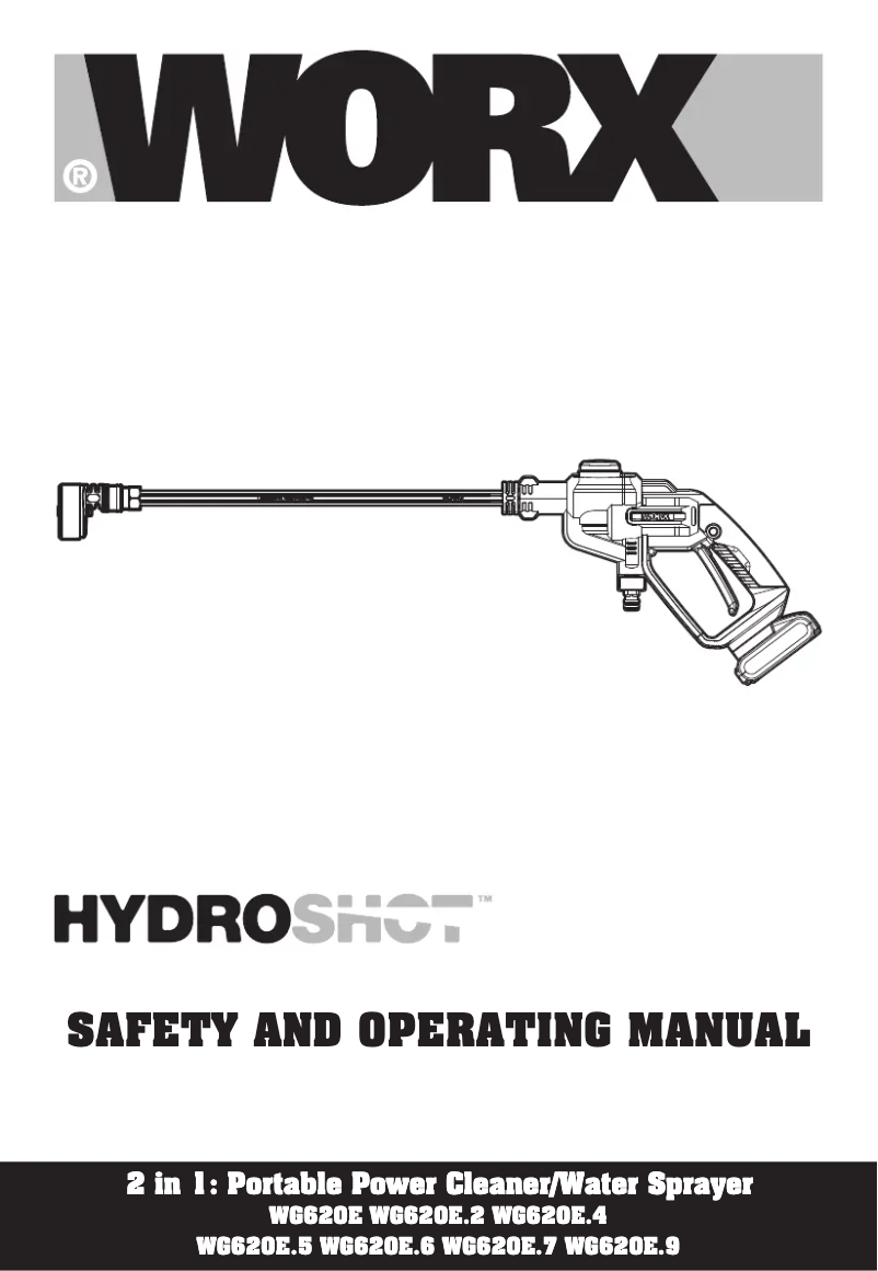 Imagen de la primera página del manual del dispositivo HydroShot WG620E.2