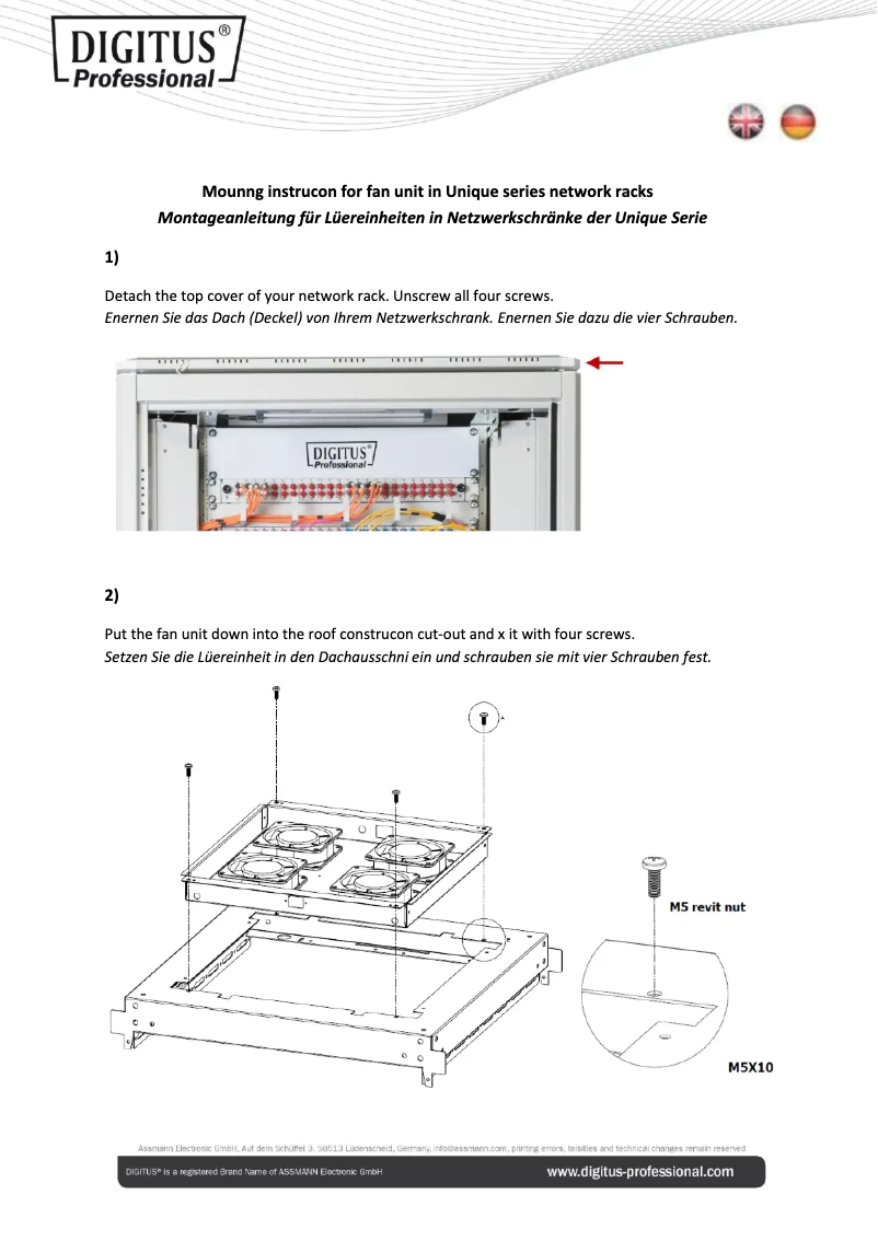 Imagen de la primera página del manual del dispositivo DN-19 42U-6/12-1B