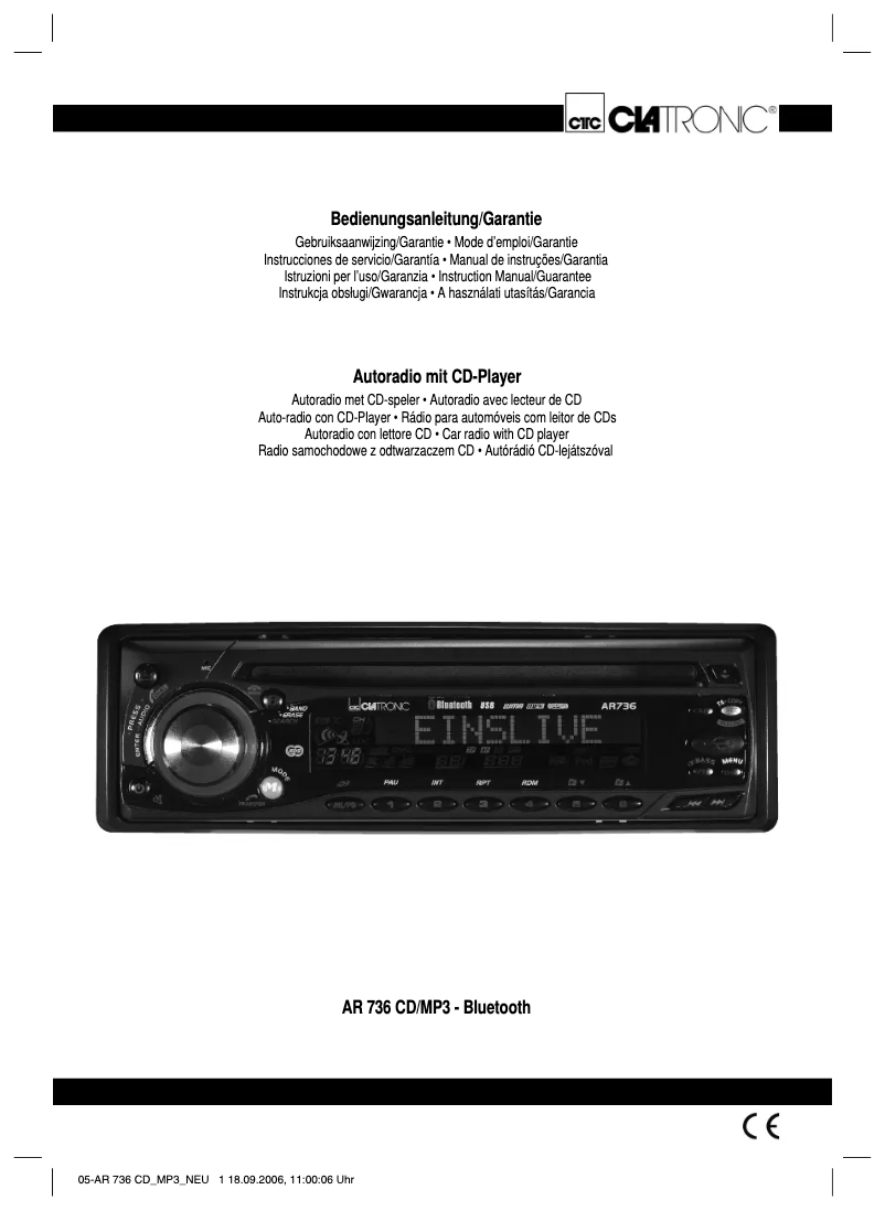 Página 1 del manual Manual de usuario Clatronic AR 736