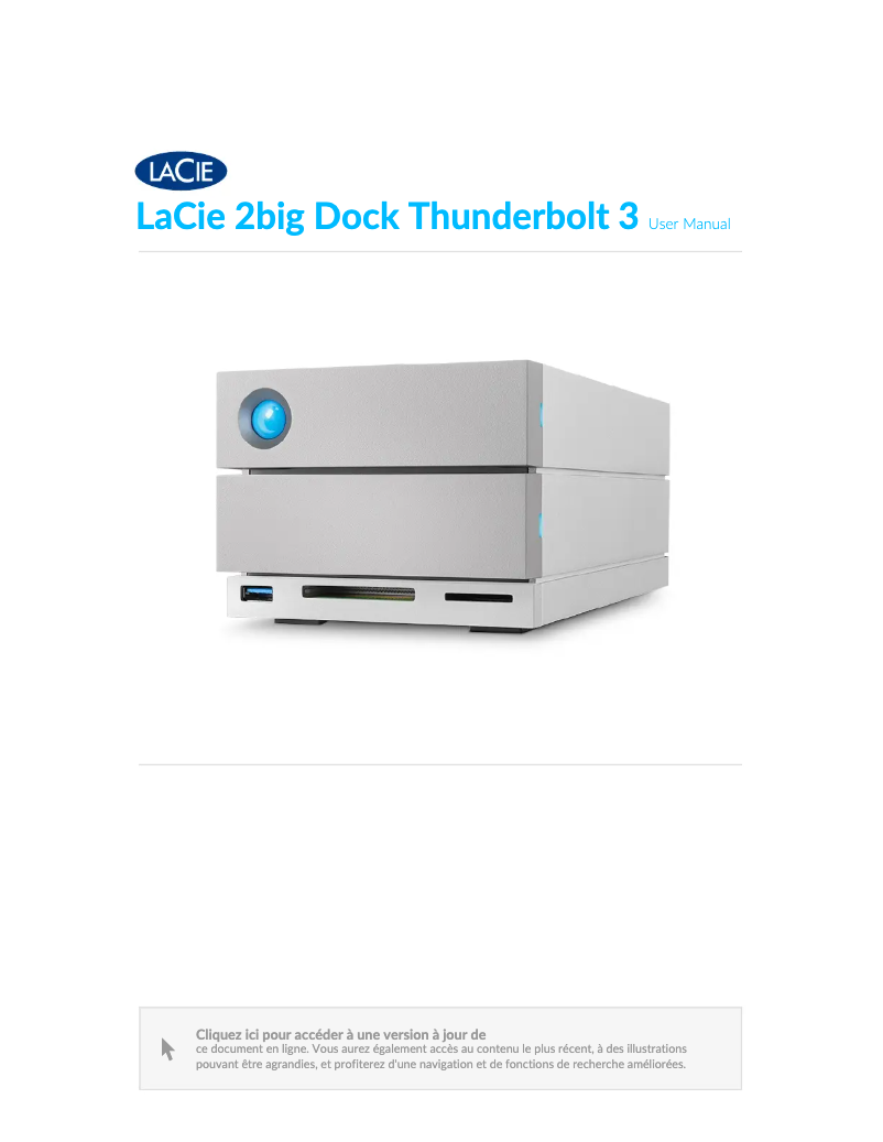 Imagen de la primera página del manual del dispositivo 2big Dock Thunderbolt 3