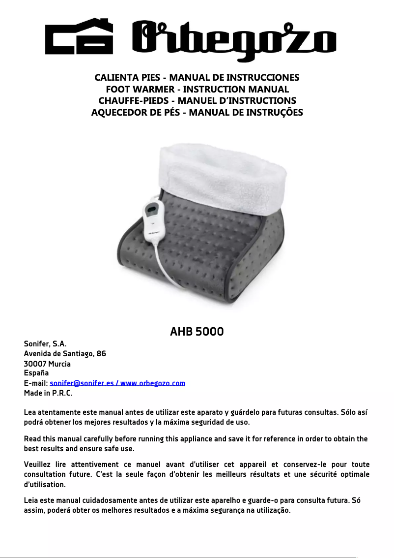 Imagen de la primera página del manual del dispositivo AHB 5000