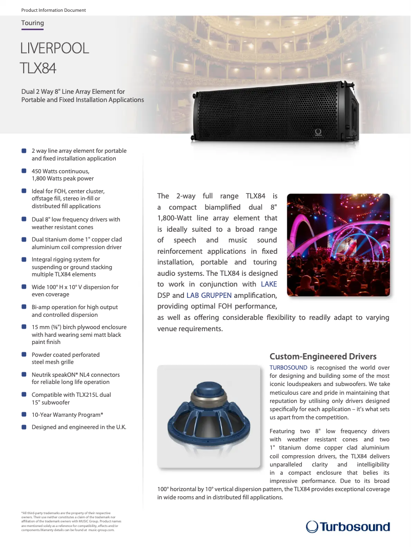 Imagen de la primera página del manual del dispositivo Liverpool TLX84